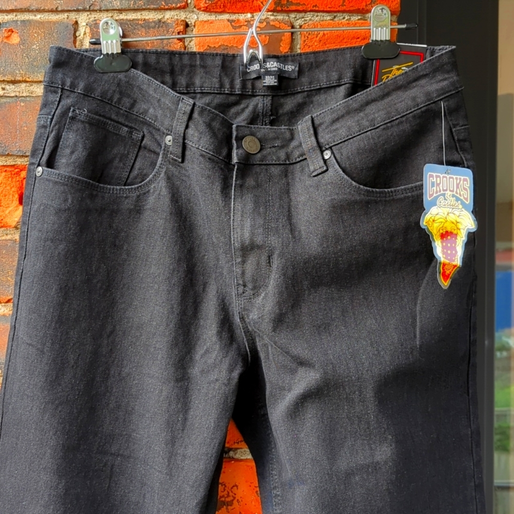 BNWT Men's Crooks & Castles Black Denims 33/34